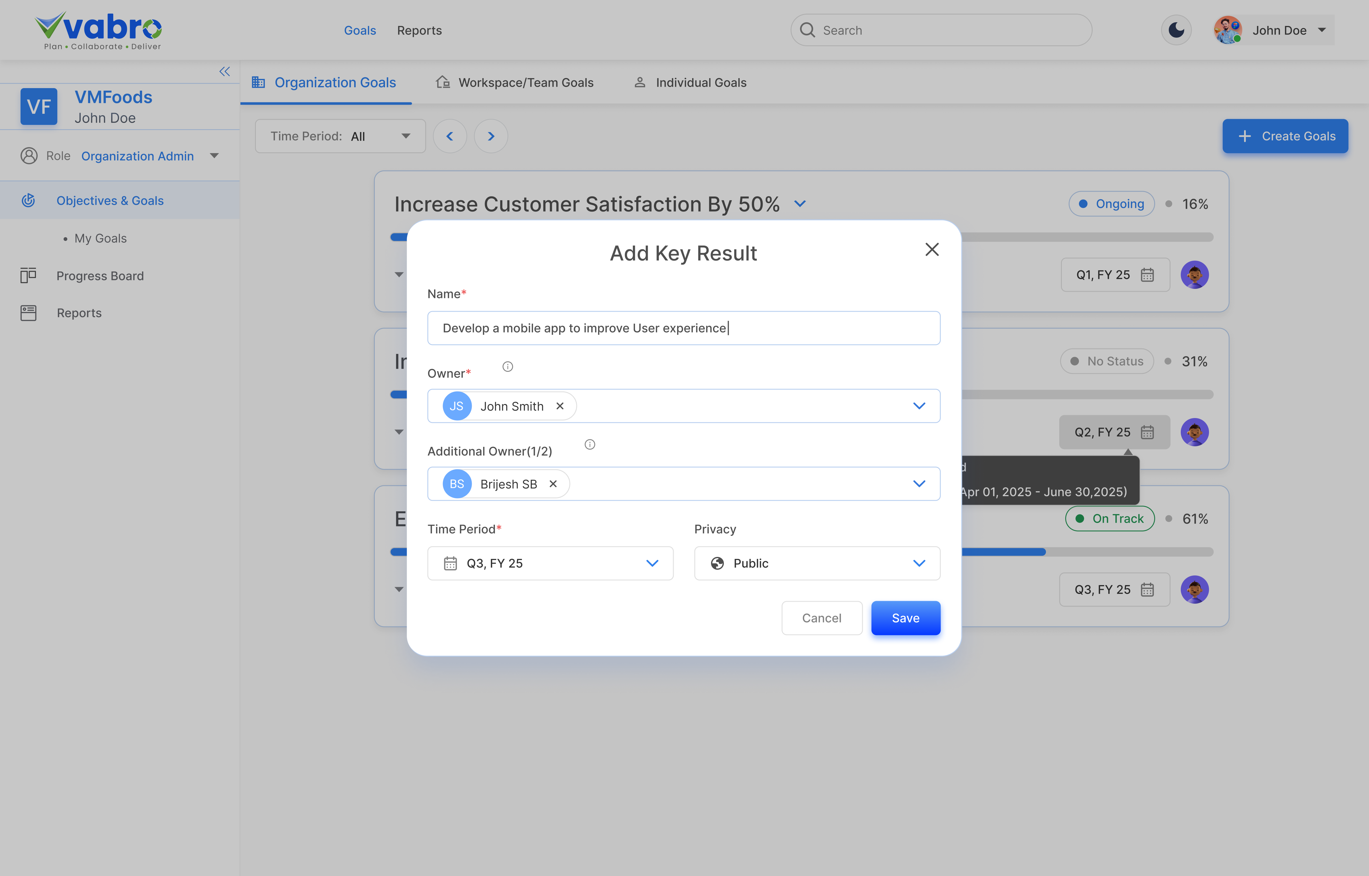 Adding Key Results