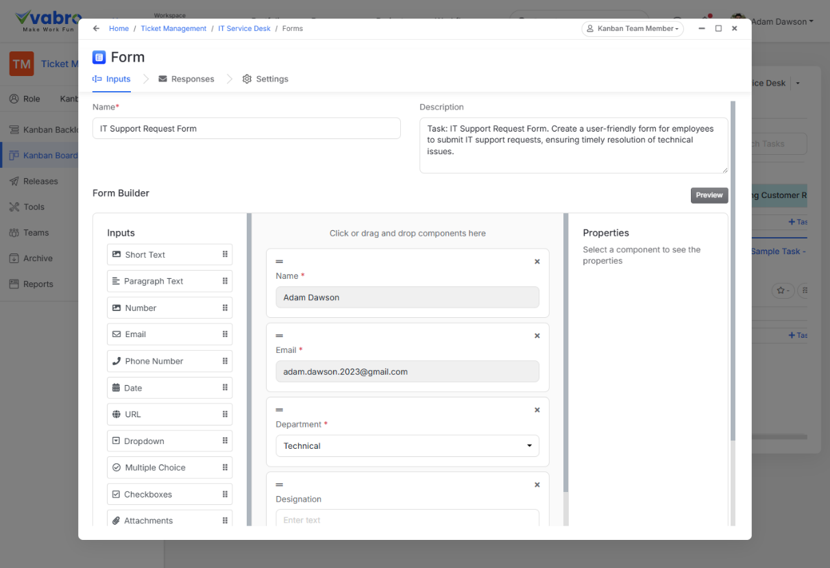 Creation of a Form for Collaboration in a Digital OKR Tool